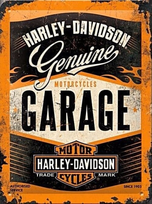 Tin Sign 15 x 20 cm Harley/Davidson Garage