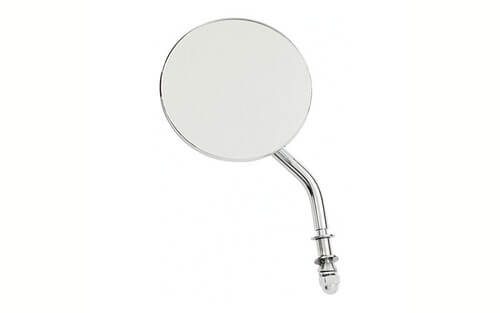 STEEL 3" ROUND MIRROR. CHROME, SHORT STEM