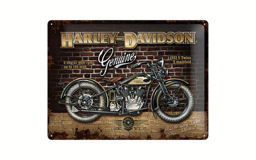 Tin sign H-D Brick wall 30X40
